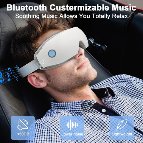 Eye Massager with Heat, Heated Eye Mask with Bluetooth Music, Face Massager, Eye Care Device, Smart Eye Mask for Eye Relief, Dry Eyes, Improve Sleep