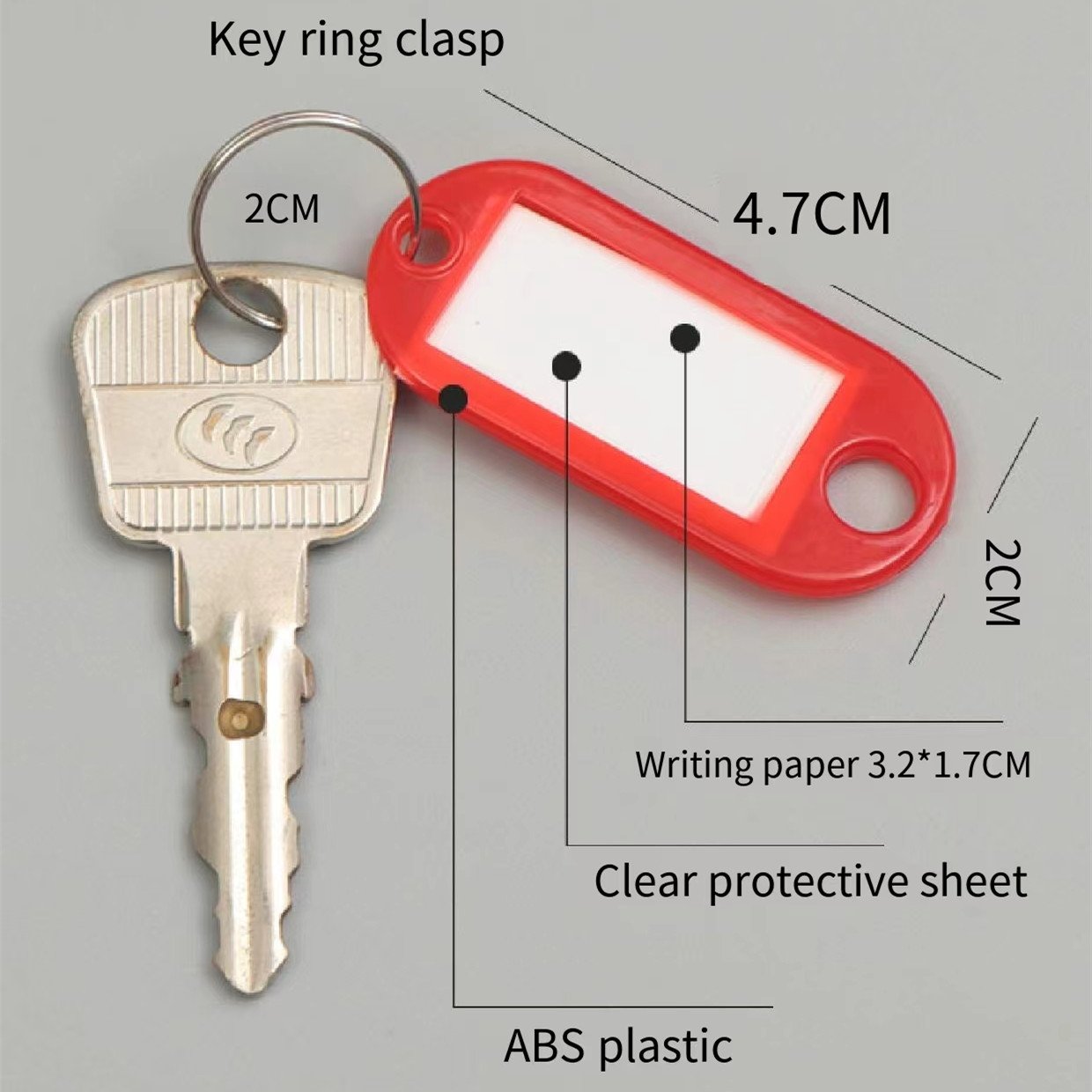 Material Key Tags 50Pcs Tough Plastic Key Tags in 5 Assorted Colors Item Identifiers ...