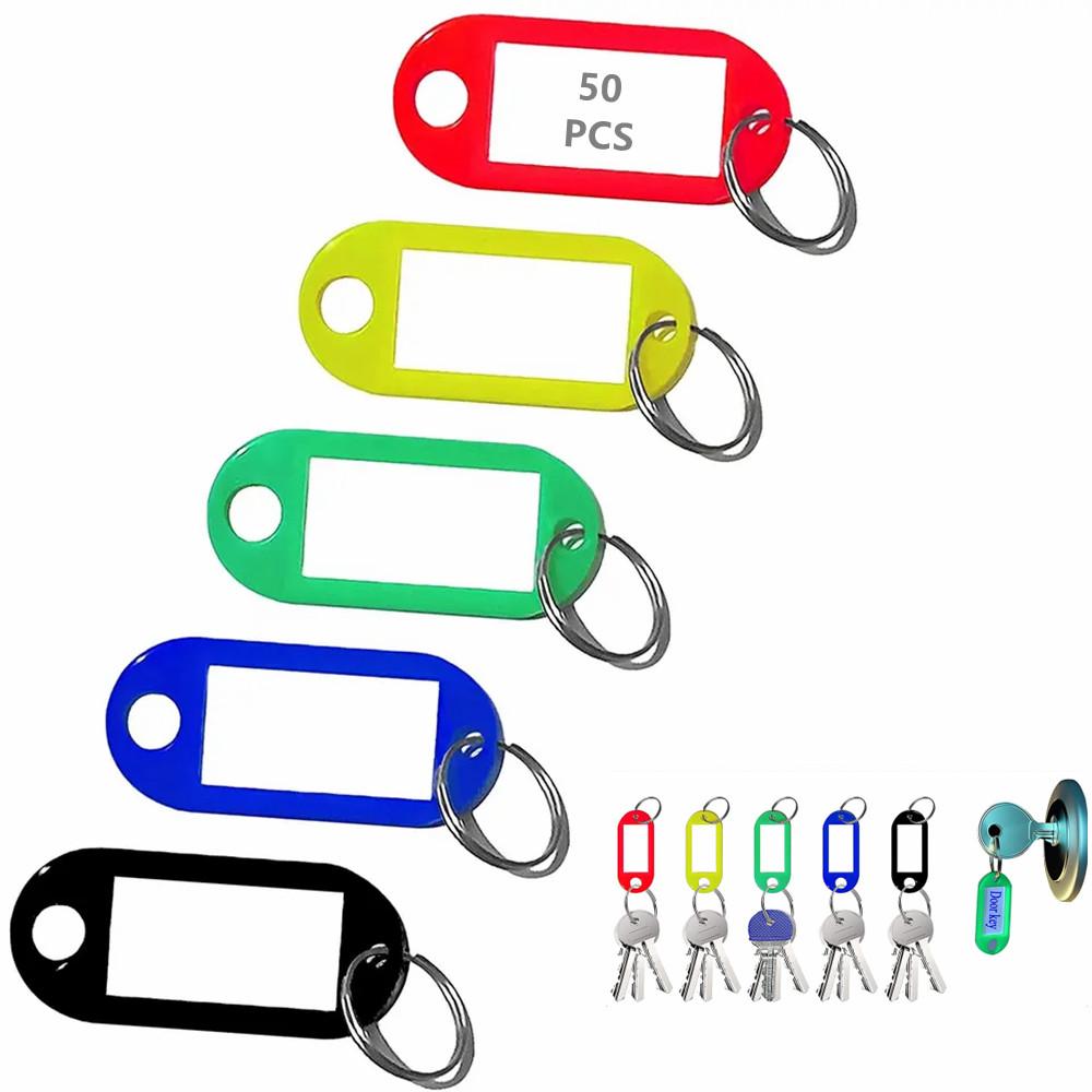 50Pcs Tough Plastic Key Tags in 5 Assorted Colors Item Identifiers ...