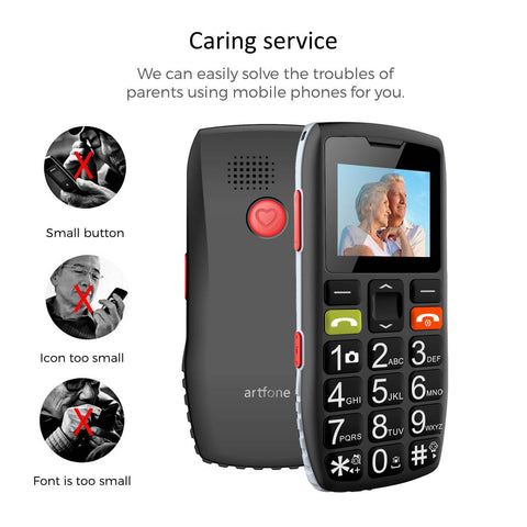 artfone 4G Volte Unlocked Cell Phones Australia, Basic Mobile Phone for Seniors with SOS Button, Talking Numbers, Loud Volume, FM Radio, Torch, 1400mAh Battery