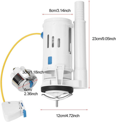 Toilet Drain Valve, Toilet Dual Flush Push Button Valve Water Tank Toilet Flush Valves (#1)