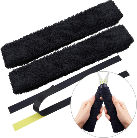 Badminton Racket Grip Tape,(2PCS) Cotton Towel Grip Badminton Grips, Super Absorbent and Enhanced Tennis Racquet Overgrip,Anti-Skid Sweatband Tape