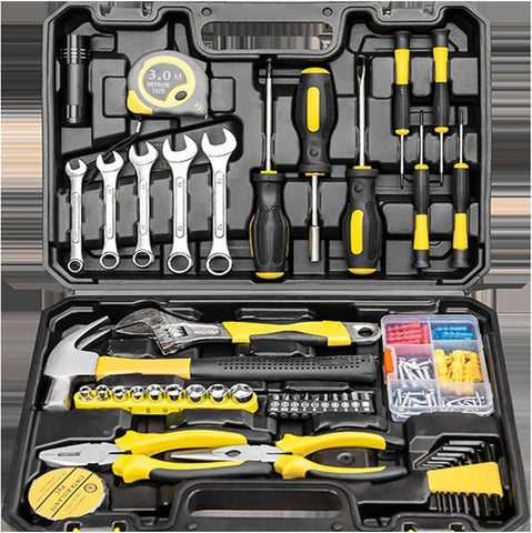 88 Piece Socket Wrench Auto Repair Tool Combination Package Mixed Tool Set General Household Hand Tool Kit with Plastic Toolbox Storage Case