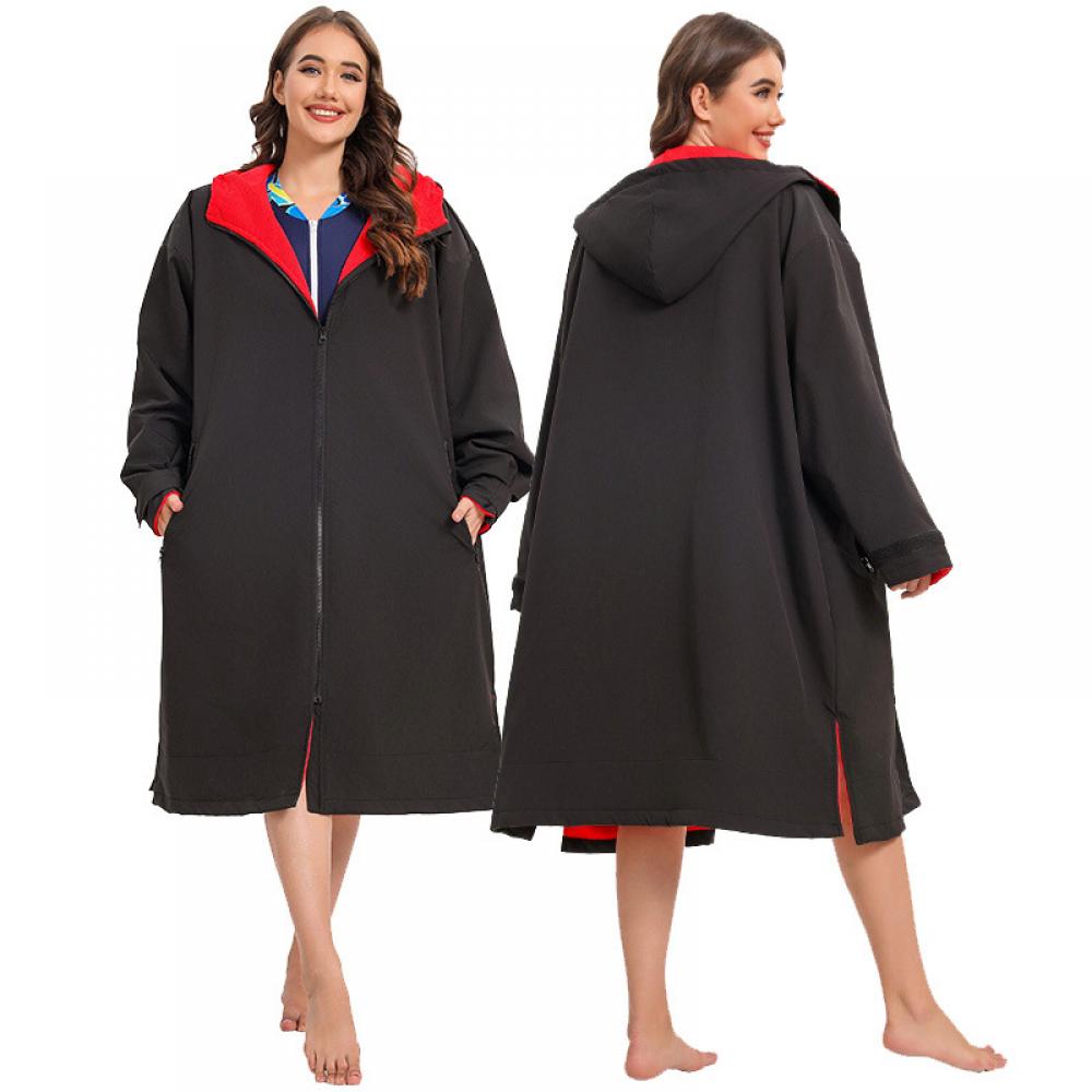 Swimming Robe Jacket Warm Waterproof Swim Parka: Oversized Hooded Changing Robe - Quick Dry ...