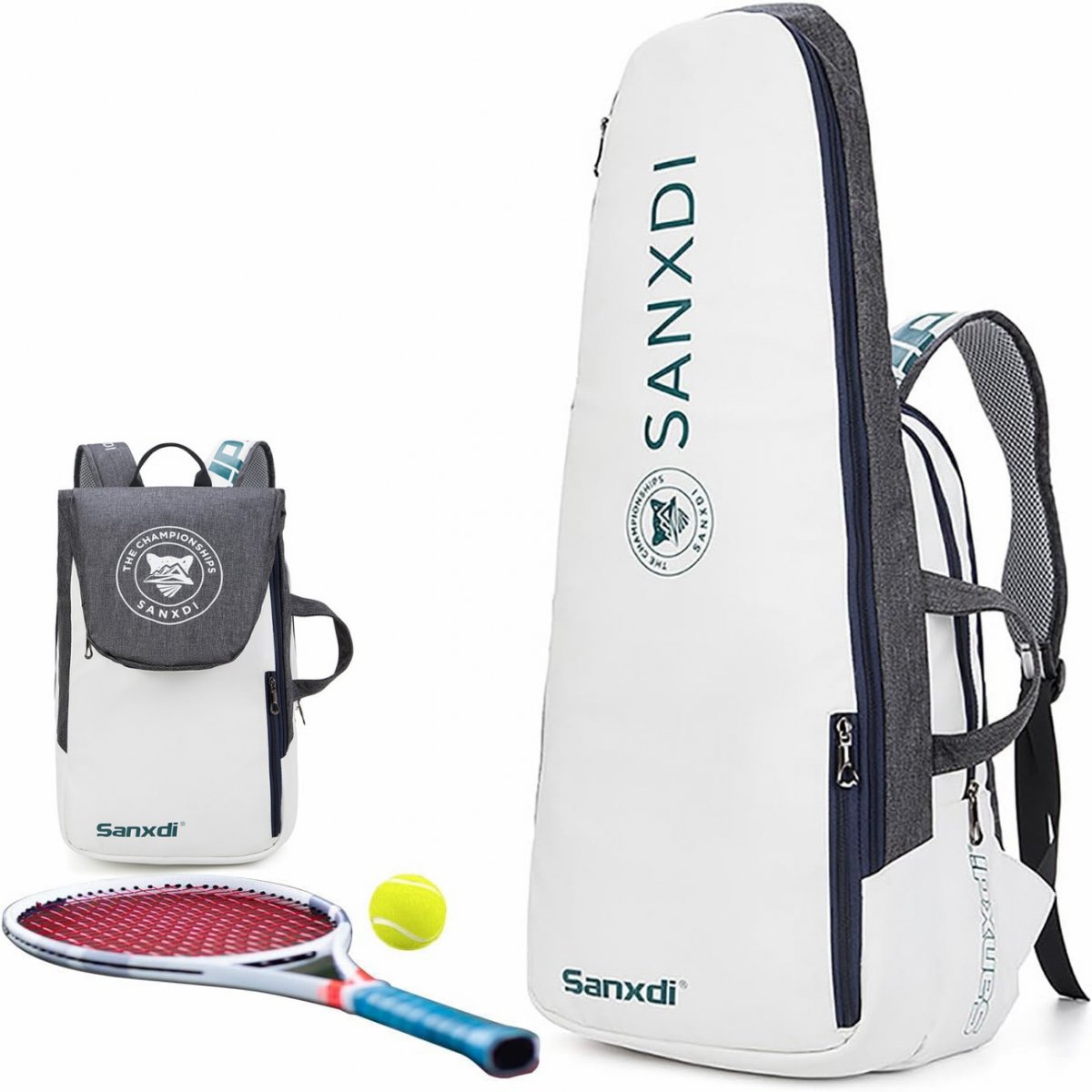 Tennis Bag Backpack 3 Rackets, Tennis Racket Bags with Separate Shoe ...