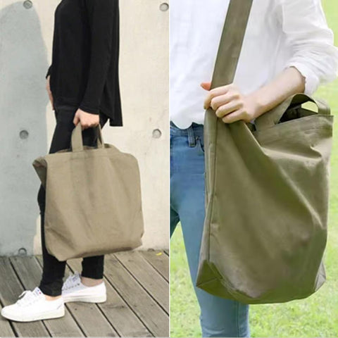 2PCS Women Canvas Tote Handbags Casual Shoulder Work Bag Crossbody Top Handle Bag Cross-body Shopping Handbags with Multiple Pockets