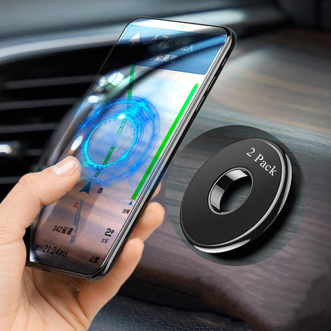 2 Pack - Ring Magnetic Phone Holder for Wall Bedroom Shower Phone Stand Mount, Car Mobile Phone Mount Magnet Compatible All iPhone,Android,Smartphones