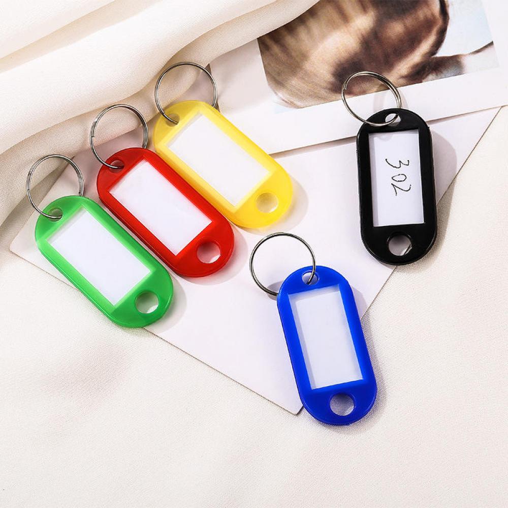 Key Ring Label Tags 50Pcs Tough Plastic Key Tags in 5 Assorted Colors Item Identifiers ...