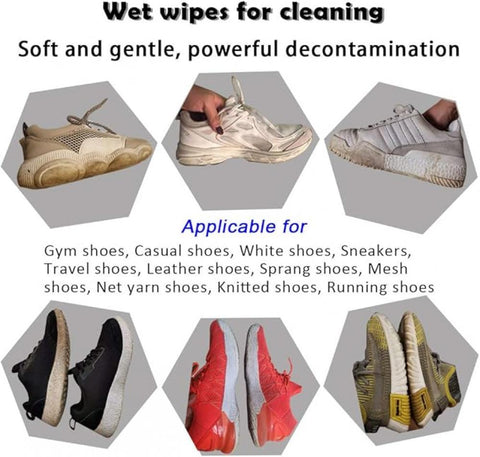 4 Pack Shoe wipes 320Pcs, Sneaker Wipes Cleaner Quick Wipes Disposable Travel Portable Removes Dirt Stains, Must Have Wipes Can Clean Kinds Shoes