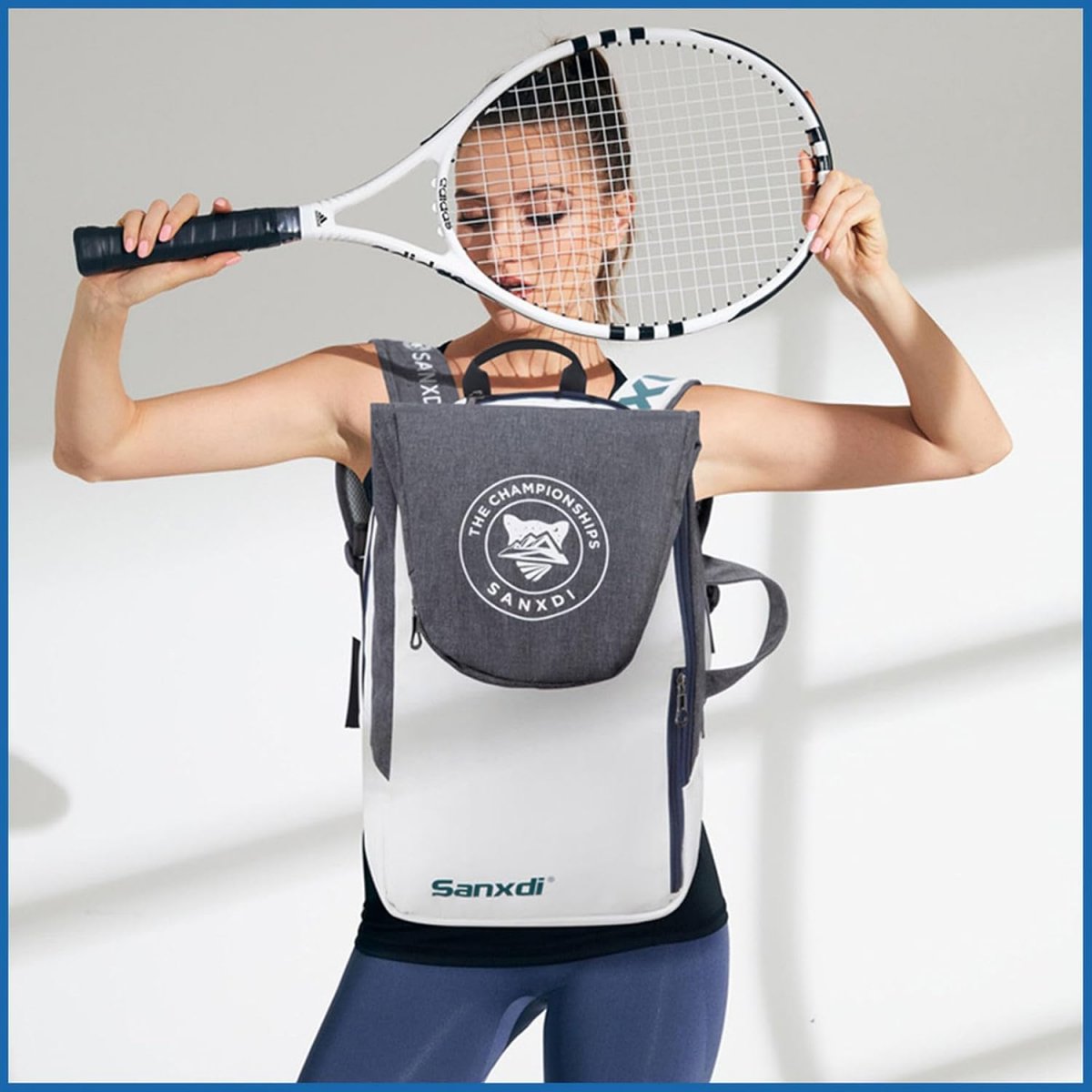 Triple Racket Bag Tennis Bag Backpack 3 Rackets, Tennis Racket Bags with Separate Shoe ...