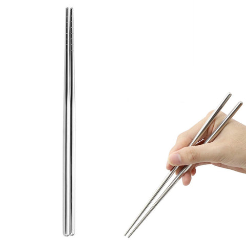 Stainless Steel Chopsticks, Reusable Square Lightweight 316L/ 304 Metal Non Slip Chopsticks, Japanese Chinese Korean Chopstick Dishwasher Safe