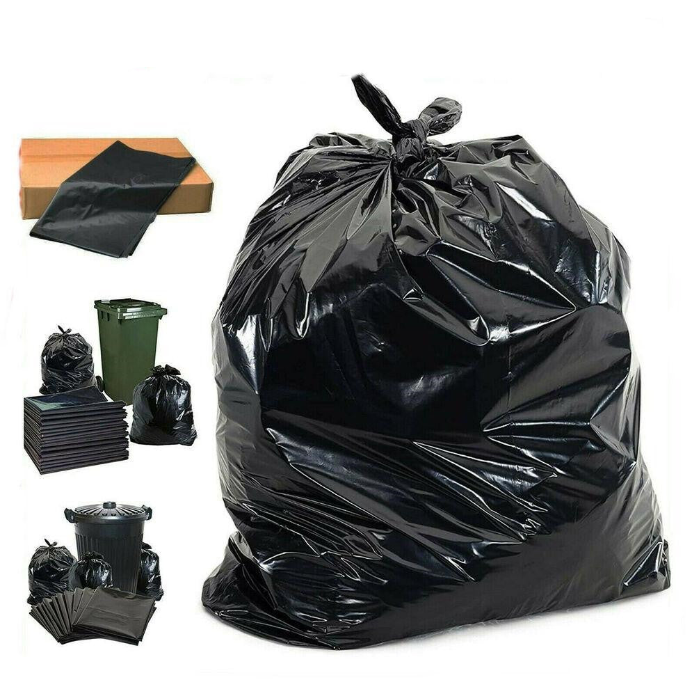 34 Gallons 50 Count Everyday Use Black Bin Bags 120L Extra Large Plastic Rubbish Bags