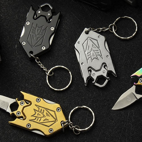 Mini Folding Knife with Detachable Blade, Stainless Steel Camping Knife, Multi-Purpose Keychain Knife