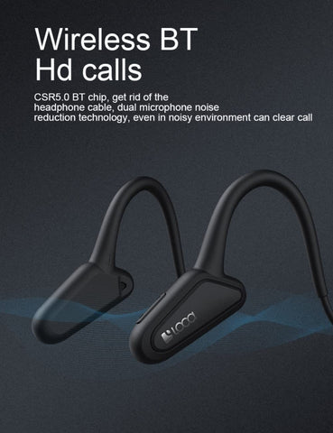 Sport Open-Ear Headphones, Wireless Bone Conduction Headset Bluetooth 5.0 Waterproof Sweatproof Earphone with Mic