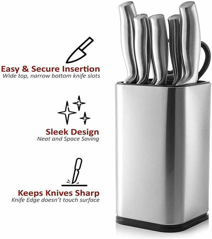 Universal Knife Block Multi-Function Stainless Steel Knife Holder