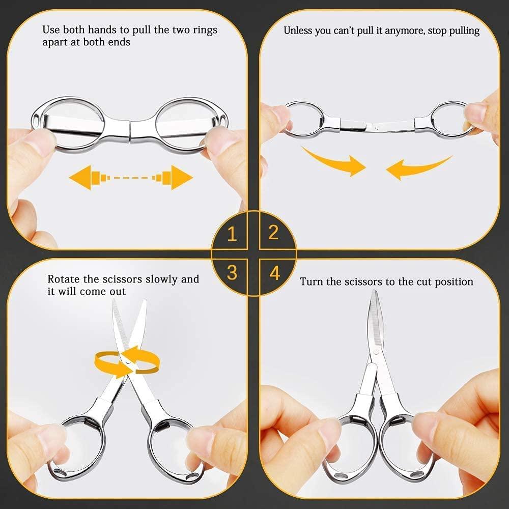Stainless Steel Folding Retractable Safe, Portable Scissors Handmade ...