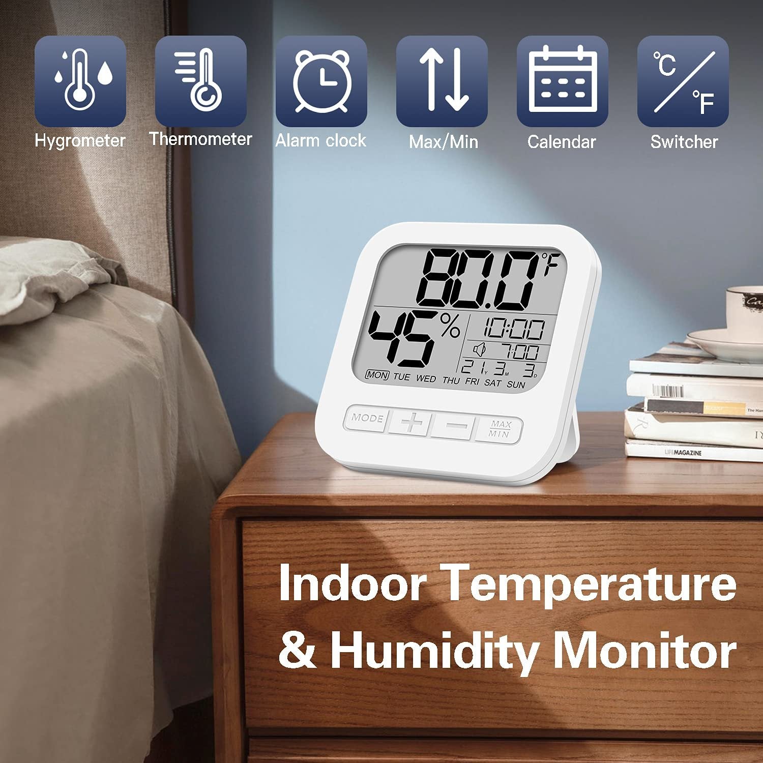 Inside Temperature Indoor Digital Thermometer Hygrometer, Accurate Room Temperature Gauge ...
