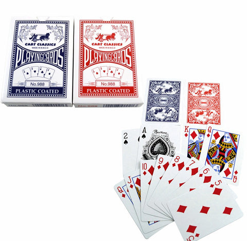 Standard Plastic Coated Playing Cards 52 Card Deck + 2 Jokers Play Loads of Games Poker, Black Jack Etc Hours of Fun, Casino Grade Playing Cards