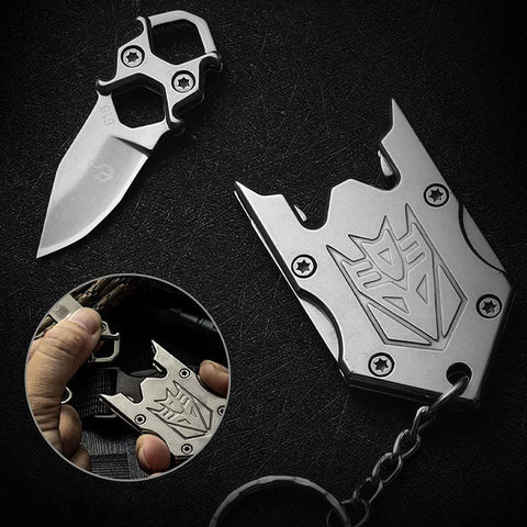 Mini Folding Knife with Detachable Blade, Stainless Steel Camping Knife, Multi-Purpose Keychain Knife