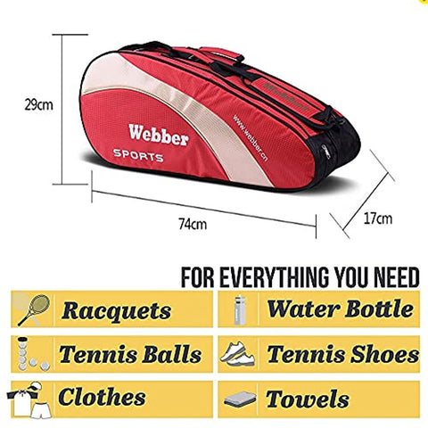 3-12 Rackets Badminton Tennis Racket Bag Portable Single Double Shoulder Backpack Waterproof Outdoor Luggage Carrying