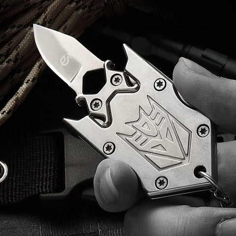 Mini Folding Knife with Detachable Blade, Stainless Steel Camping Knife, Multi-Purpose Keychain Knife