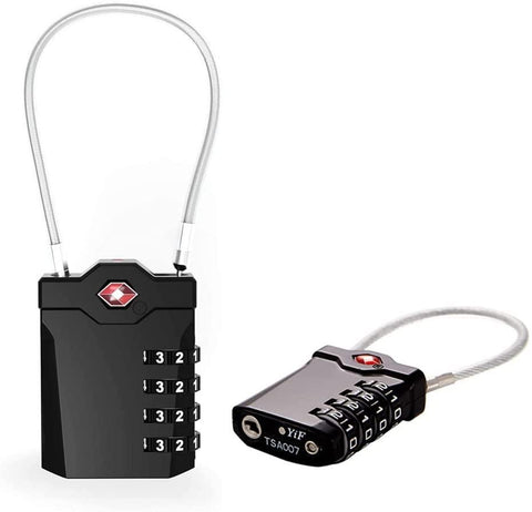 TSA Customs Code Lock, 4-Digit Light Weight Steel Wire Lock,Small Combination Padlock