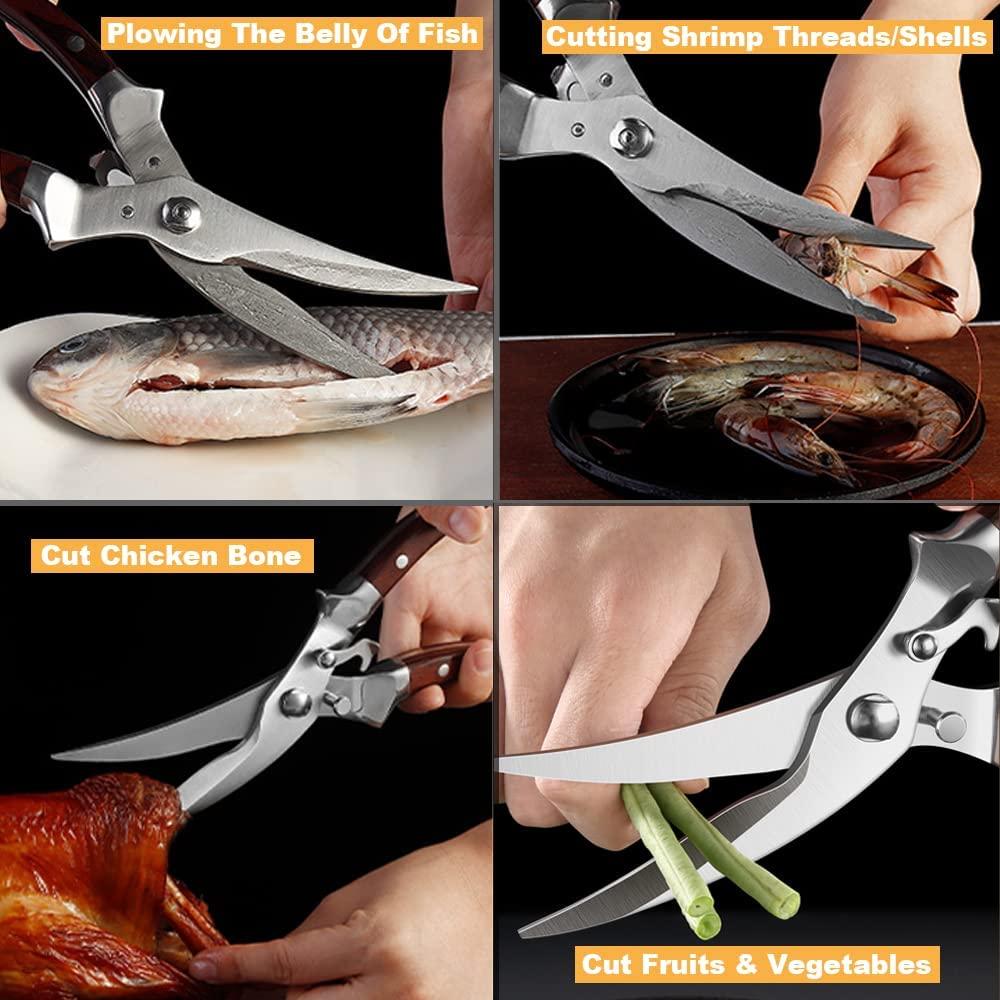 Heavy Duty Poultry Shears - Food Grade Stainless Steel Cooking