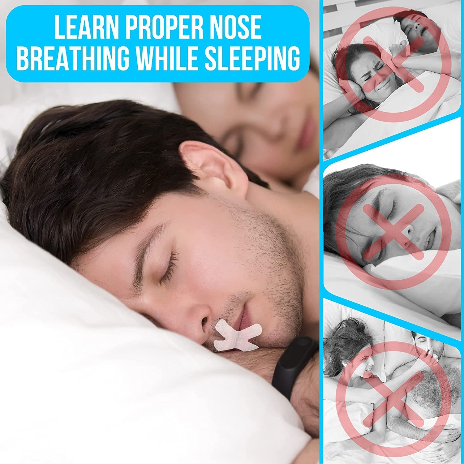 Less Snoring 120 PCS Sleep Strips, Anti Snoring Devices - Advanced Gentle Mouth Tape ...