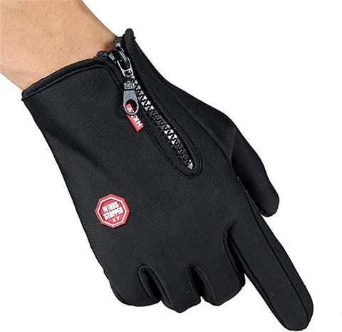 Warm Gloves Touch-Screen Gloves Outdoor Sports Windproof and Waterproof Features Full-Finger Men Women Racing rider gloves with Adjustable Zipper