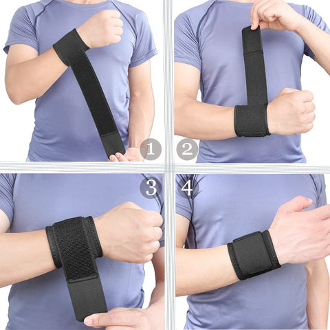 2 Pack Wrist Brace Adjustable Wrist Support Wrist Straps Fit Right and Left Hands for Men Women Fitness Weightlifting,Wrist Pain Relief-Wear Anywhere