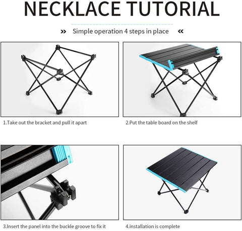 Camping Table,Portable Lightweight Folding Table with Aluminum Table Top and Carry Bag, Perfect for Outdoor, Hiking, Fishing, Beach, Picnic