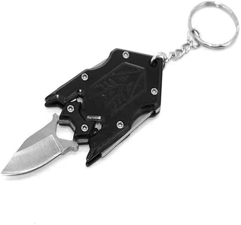 Mini Folding Knife with Detachable Blade, Stainless Steel Camping Knife, Multi-Purpose Keychain Knife