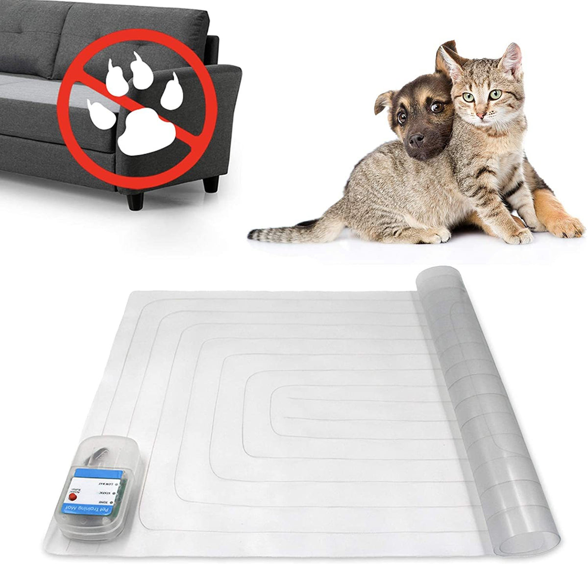 Indoor Pet Scat Shock Mat, 48”x20” Pet Training Mat for Dog and