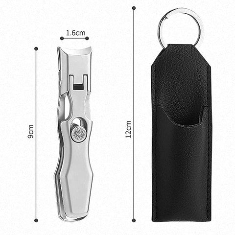 Nail Clippers for Thick Nails with Catcher -Wide Jaw Opening No Splash Stainless Steel Fingernail Clippers with Safety Lock -Men Women Adult Seniors