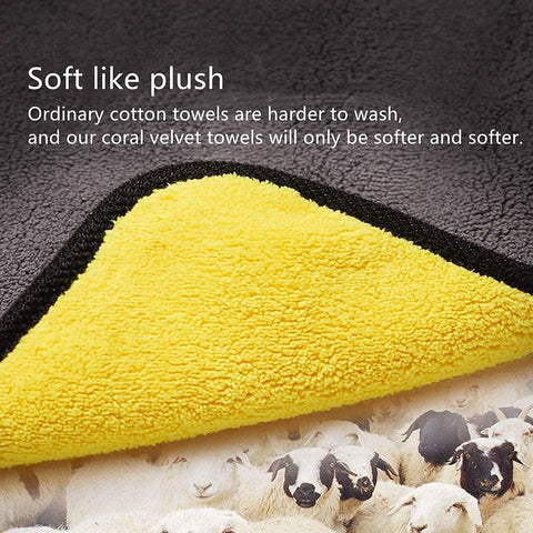 5PCS Car Cleaning Cloths,Professional Double Layer Super Thick Microfiber Cleaning Cloth for Car Wash Buffing Wax Polishing and Drying.Multipurpose