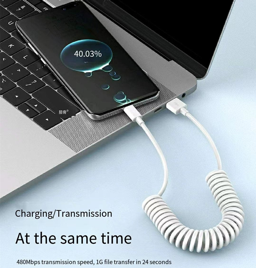 Retractable USB Type C Cable, 5A Quick Charge USB C Spring Data Cable,  Coiled Type-C Cable for Car, Charging & Sync Data for Samsung Galaxy  Flip/Fold z4 3 S10 S9 S8 Note,Google