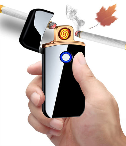 Electric Lighter,Flameless Windproof Lighter Double Side Cigarette Ignition Lighter USB Rechargeable Lighter for Fire, Cigarette, Candle