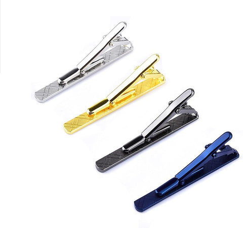 4 Color Mens Tie Clip Men's Tie Classic Accessories,4 Pack Regular Tie Clip Set for Business Wedding and Daily Life Necktie Ties Bar Pinch Clips