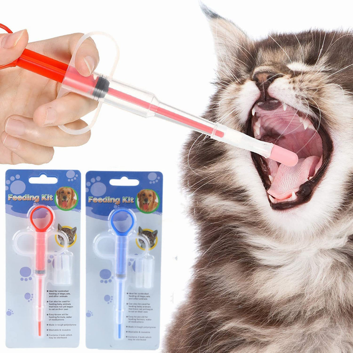 Dogs and Cats Medicine Feeder (2 Pack) Pet is Given Medicines Medical Feeding Tool -Pet Pill Dispenser Syringes Super Durable and Reusable Convenient