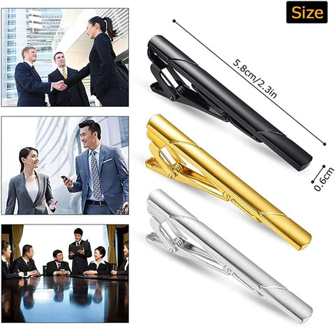 4 Color Mens Tie Clip Men's Tie Classic Accessories,4 Pack Regular Tie Clip Set for Business Wedding and Daily Life Necktie Ties Bar Pinch Clips