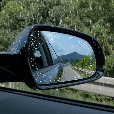 2PCS Car Rearview Mirror Film,Rainproof Waterproof Car Rearview Film Anti-Glare Anti Flare Anti Fog Mirror Film,,HD Clear Safe Driving Sticker