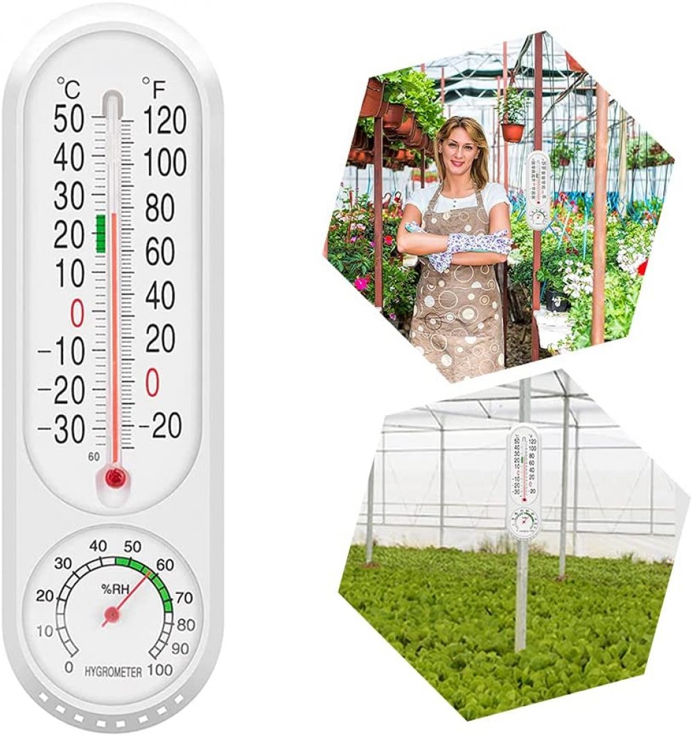 Thermometer and Hygrometer - Ideal Greenhouse Thermometer and Humidity  Meter To Monitor Maximum and Minimum Temperatures and Humidity Easily Wall