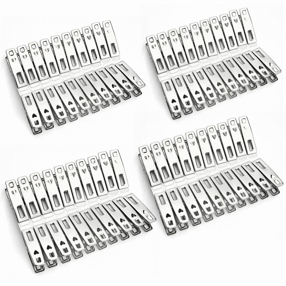 Towel Clips 80 Pack Metal Clothes Pins,Stainless Steel Clothespin Clips for Drying Socks,Hanging Clip,Heavy Duty Clothes Pin,Smooth Jaw/1.8cm Capacity