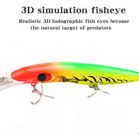 Fishing Lures Hard Baits,3D Eyes Minnow Crankbait,Swimbait Fishing Tackle Lure Wobbler with Treble Hooks for Freshwater/Saltwater/Topwater,Trout,Bass