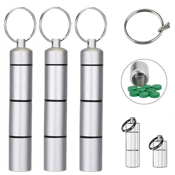 ALUMINUM WATERPROOF PILL HOLDER PKG(3)