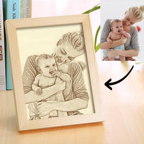 DIY Wooden Picture Frames, 6"  8" 10" 12"  Unfinished Solid Wood Picture Frames for Wall/Tabletop Photo Frame for Kids Adults Arts Crafts DIY Painting