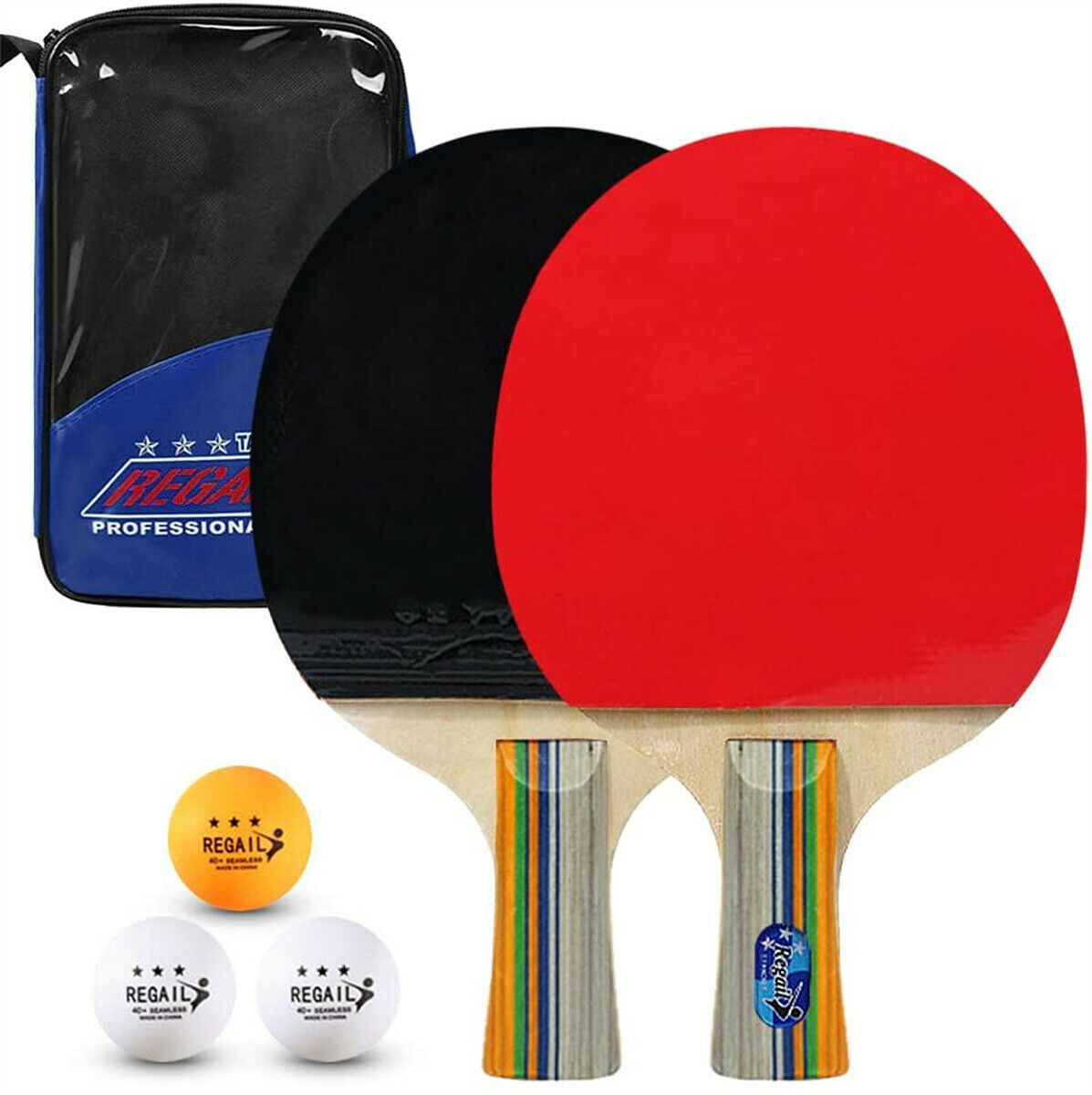 Table Tennis Bats, Professional Ping Pong Racket Set for Indoor Outdoor Games