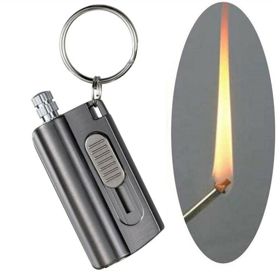 Permanent Match Lighter,Outdoor Portable Lighter Bottle Metal Keychain with Containing Cotton Core,Waterproof Match  EDC Emergency Matchstick